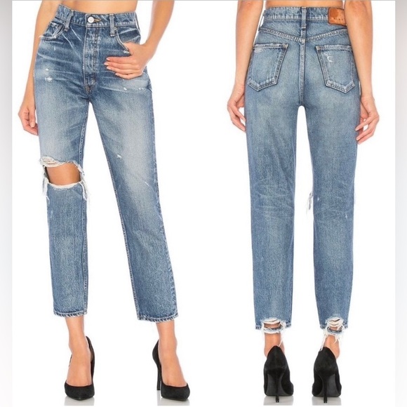 Moussy Vintage Japanese Denim Marshall Boy Skinny Cropped Womens 25 Distressed - Picture 2 of 15